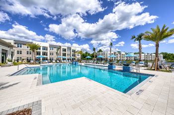 Resort style pool with tanning ledge & sundeck